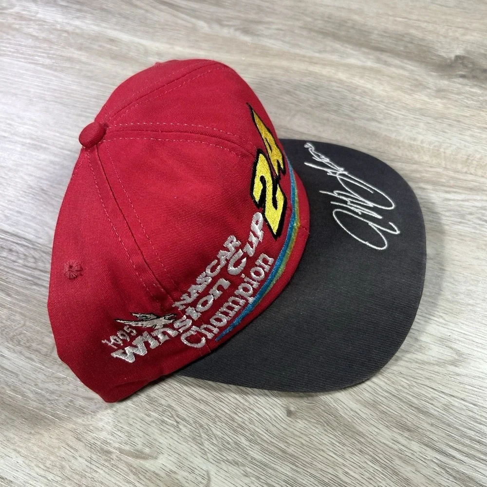 VTG 1995 Jeff Gordon Snapback Hat NASCAR Winston Cup Red Black Cap Made in USA